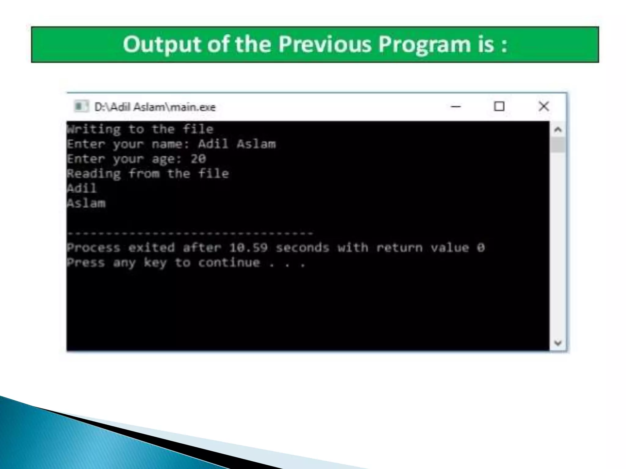 File handling in c++