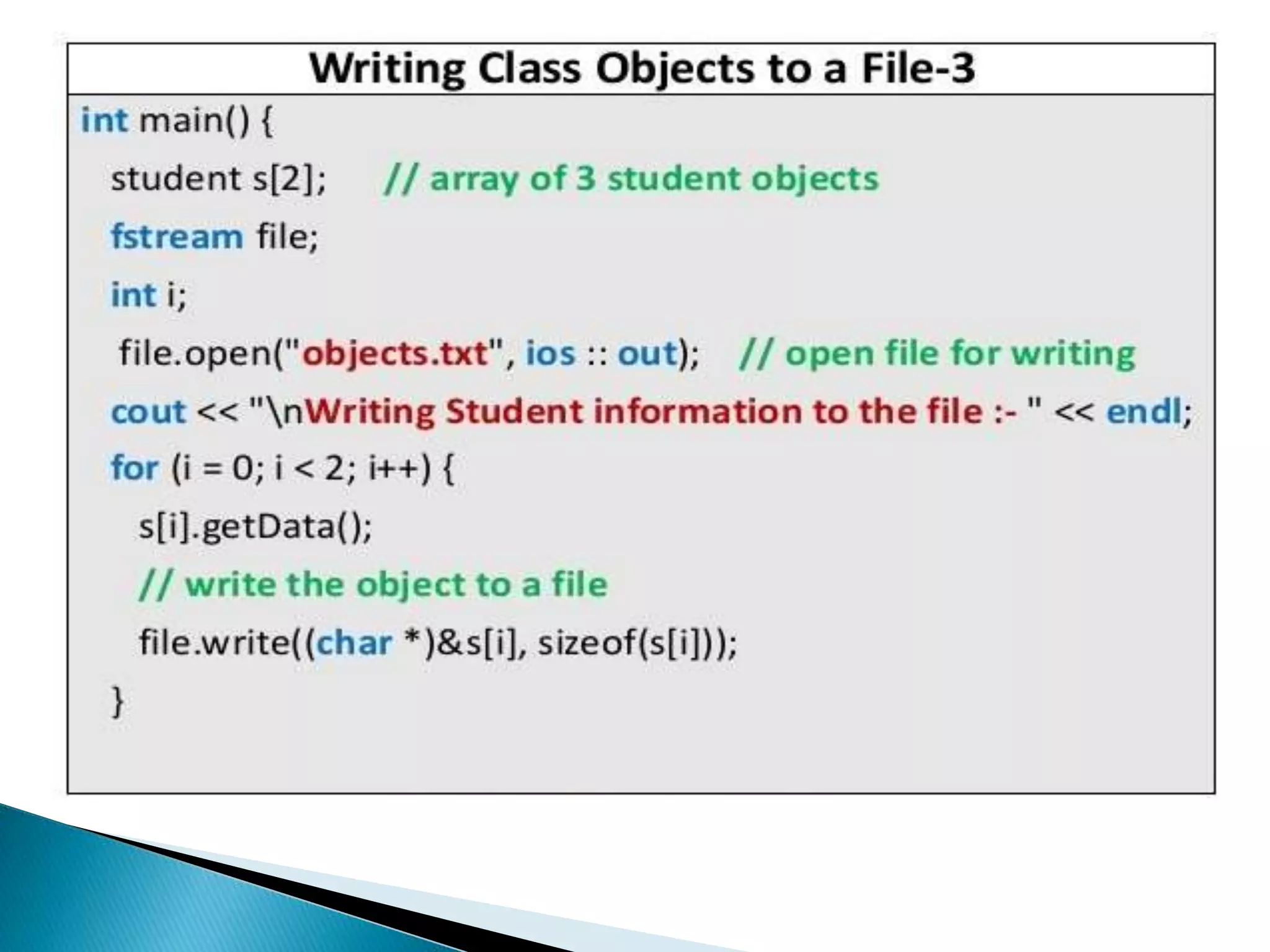 File handling in c++