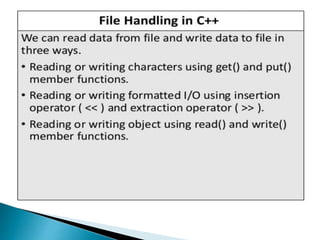 File handling in c++