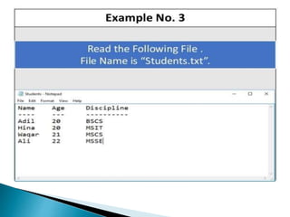 File handling in c++