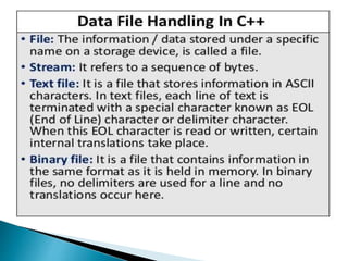 File handling in c++