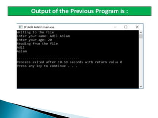 File handling in c++