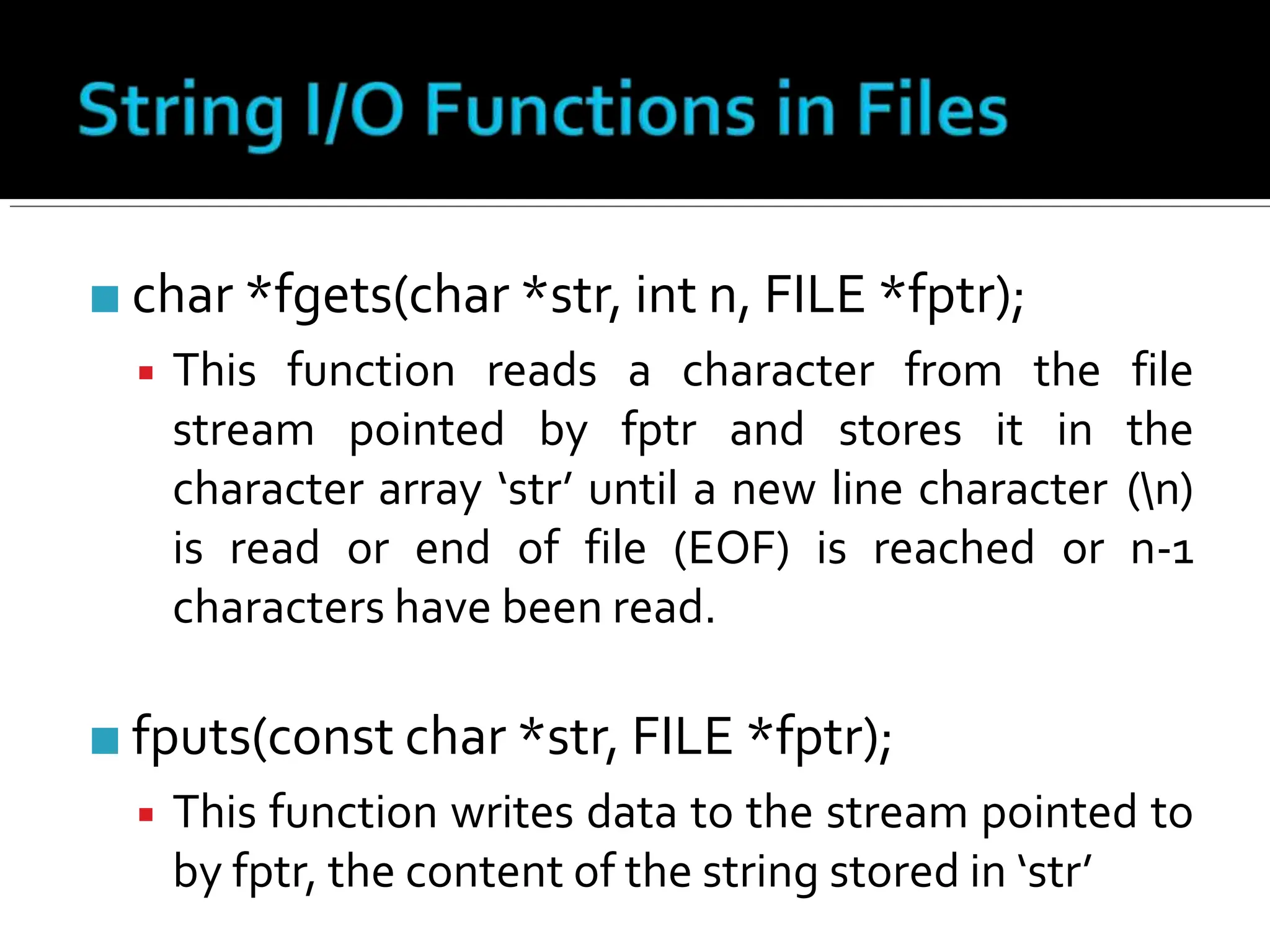 Presentation of file handling in C language | PPTX