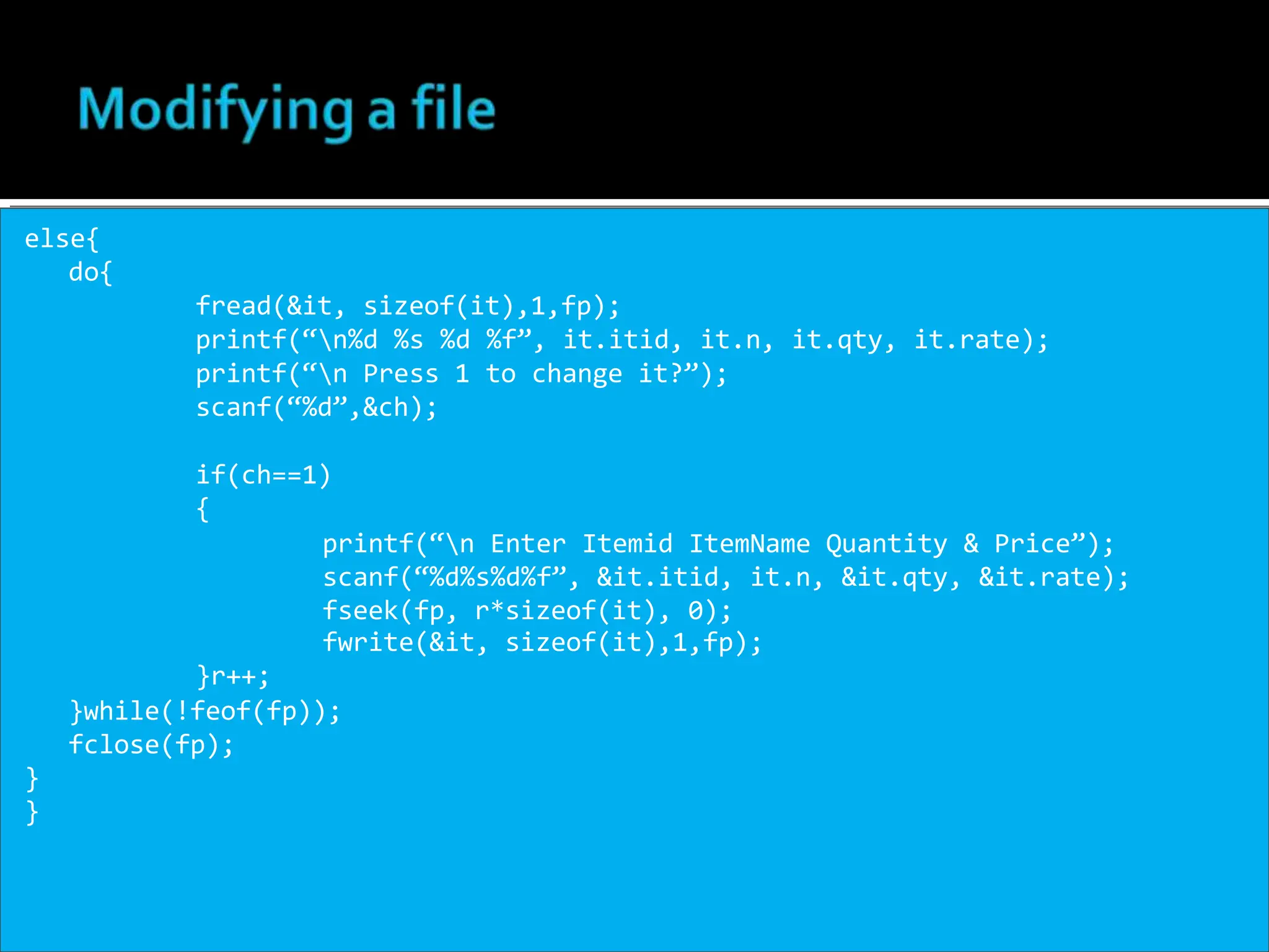 Presentation of file handling in C language | PPTX