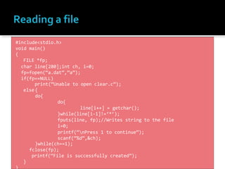 Presentation of file handling in C language | PPTX