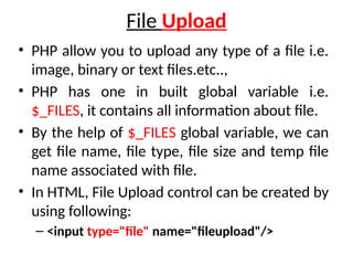 File handling,reading,writing,opening,closing file in php | PPTX