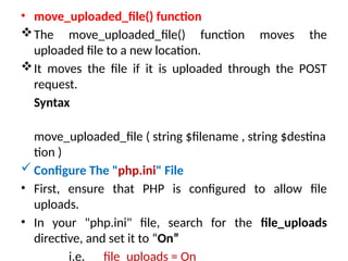 File handling,reading,writing,opening,closing file in php | PPTX