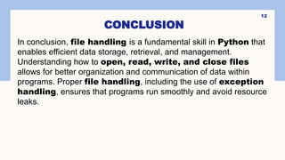 File Handling in py.pptx fjrbhkgmmulgngk | PPT
