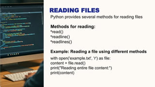 File Handling in py.pptx fjrbhkgmmulgngk | PPT
