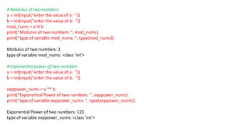using modulus in python – modulo python example –... File handling in pythan.pptx