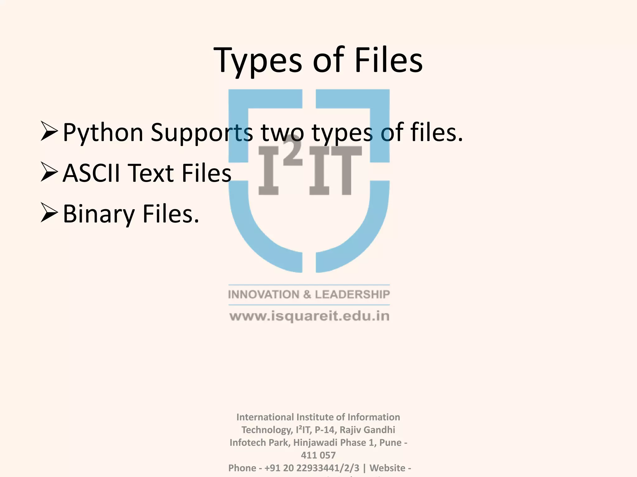 File Handling in Python | PPT