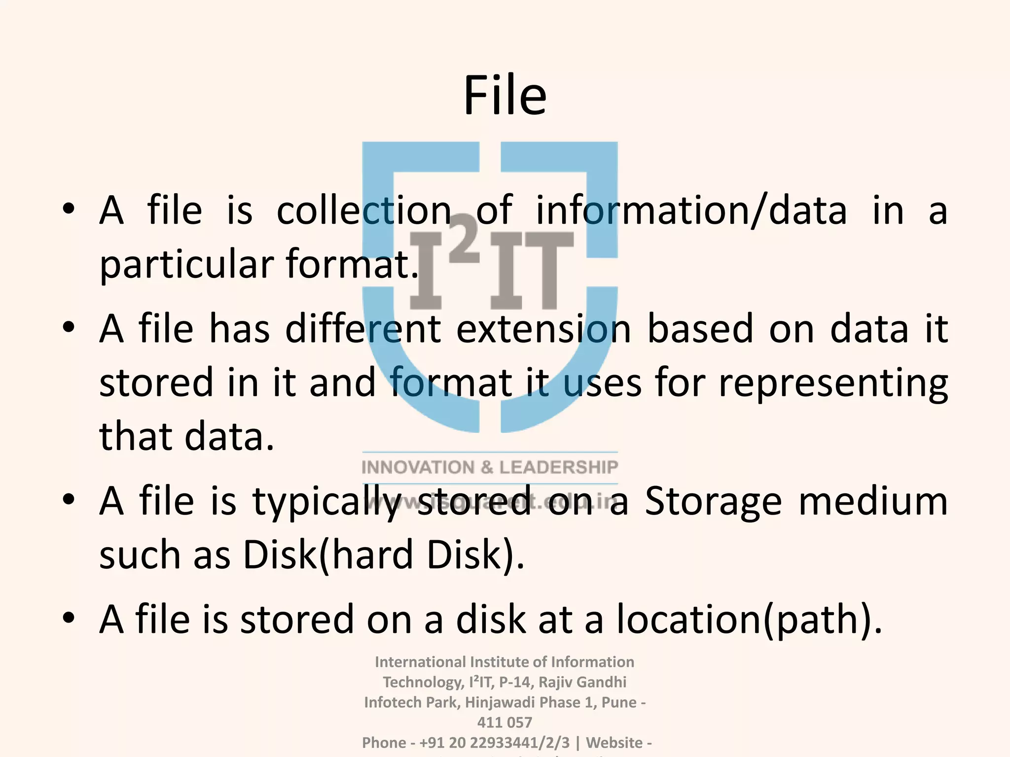 File Handling in Python | PPTX