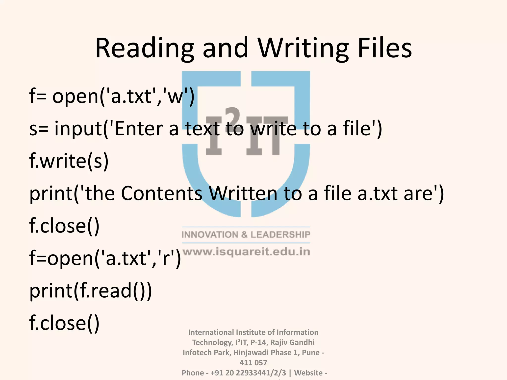 File Handling in Python | PPTX