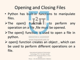 File Handling in Python | PPTX