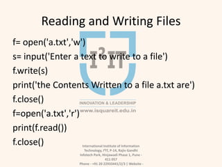 File Handling in Python | PPTX