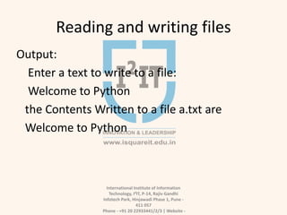 File Handling in Python | PPTX | Computing | Technology & Computing
