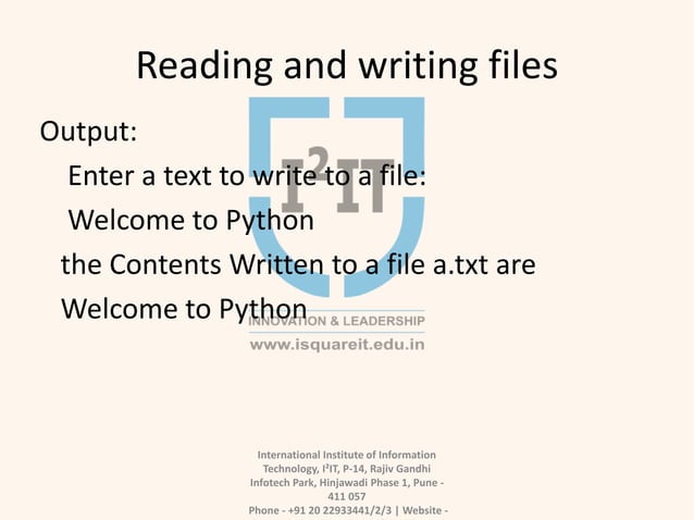 File Handling in Python | PPT