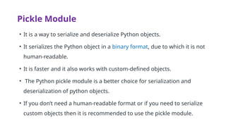 Comprehensive Guide to File Handling and Serialization in Python ...