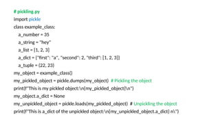 serializing objects in python : python pickle:... Comprehensive Guide to File Handling and Serialization in Python ...