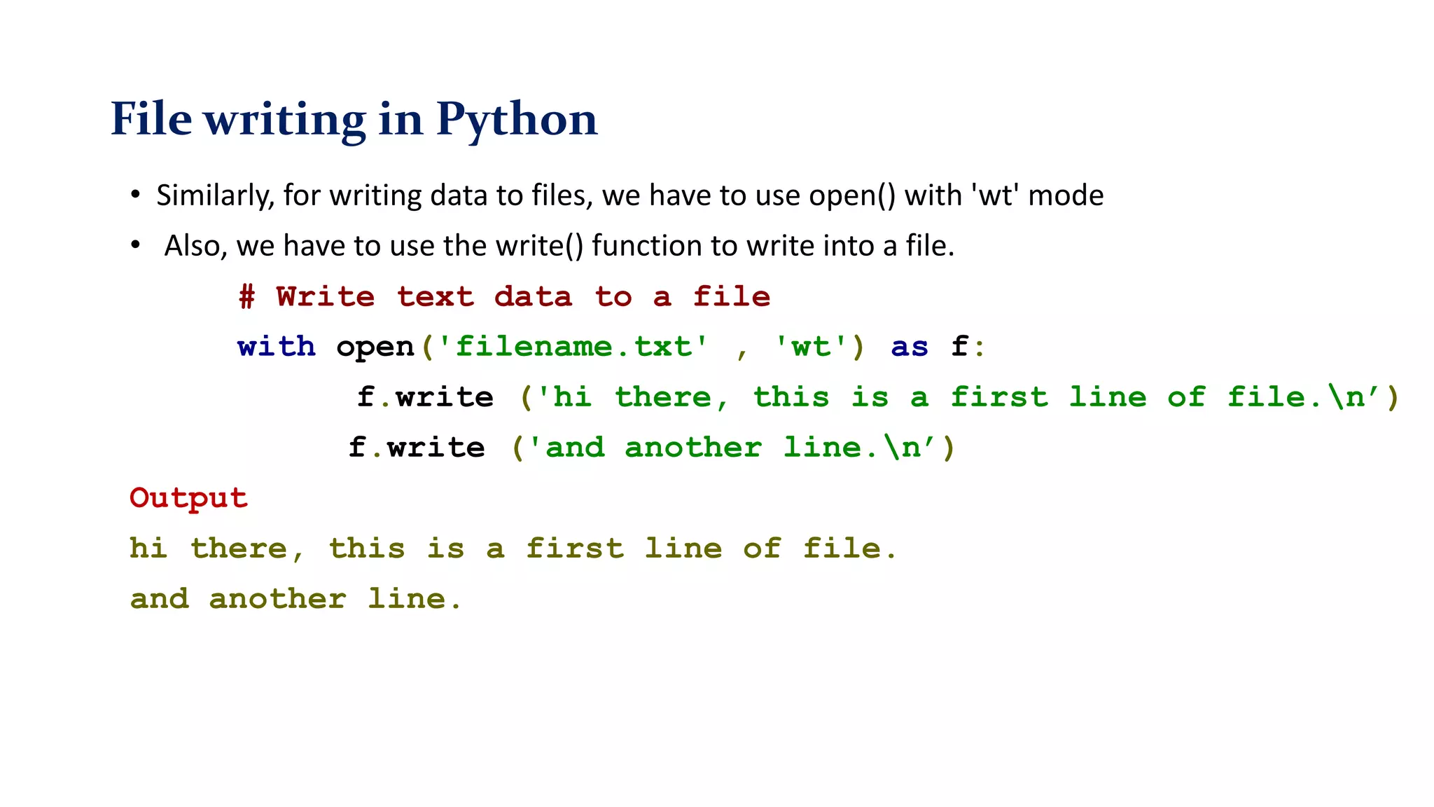 File handling in Python | PPT