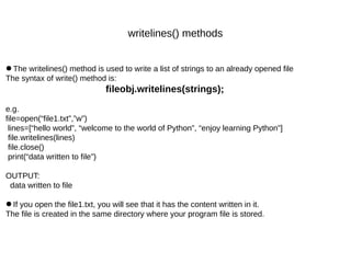 File handling and Dictionaries in python | PPT
