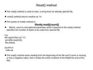 File handling and Dictionaries in python | PPT