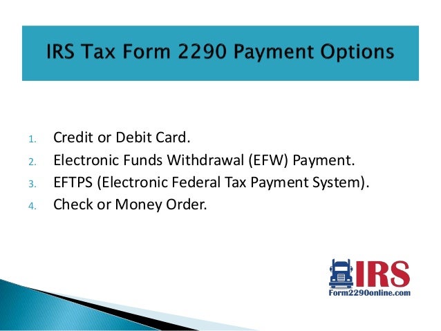 Irs Tax Form 2290 Form 2290 Instructions Pay 2290 Tax Online