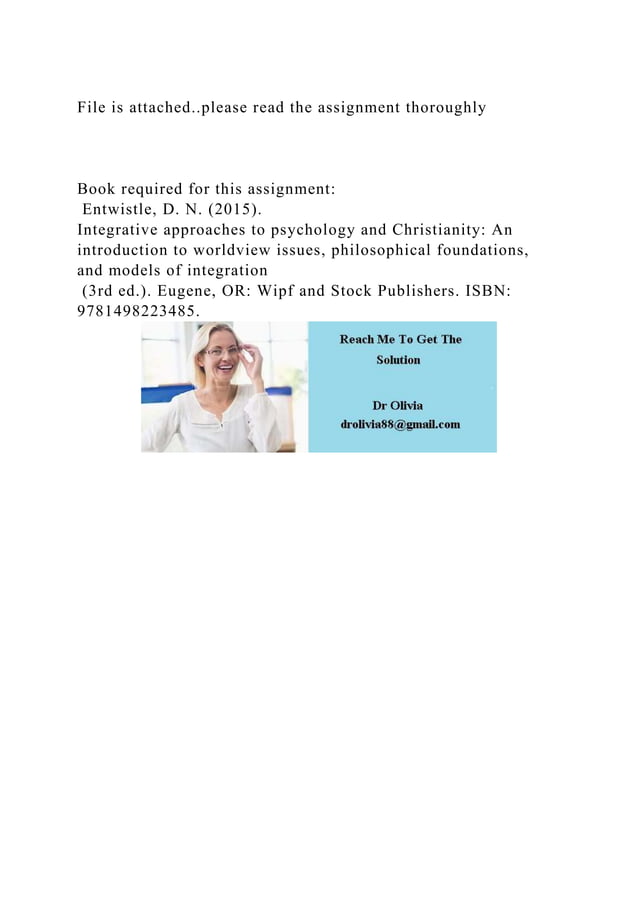 File is attached..please read the assignment thoroughly Book.docx