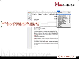 Staff choose standard LETTERS from a pull down list or click new to create one. 