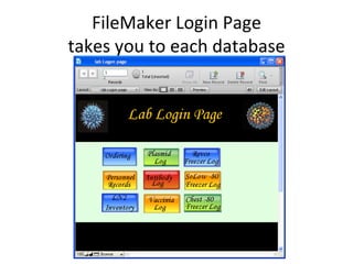 FileMaker Login Page takes you to each database 