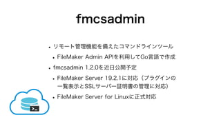 Claris FileMaker Server 19.2で拡張されたFileMaker Admin API | PDF