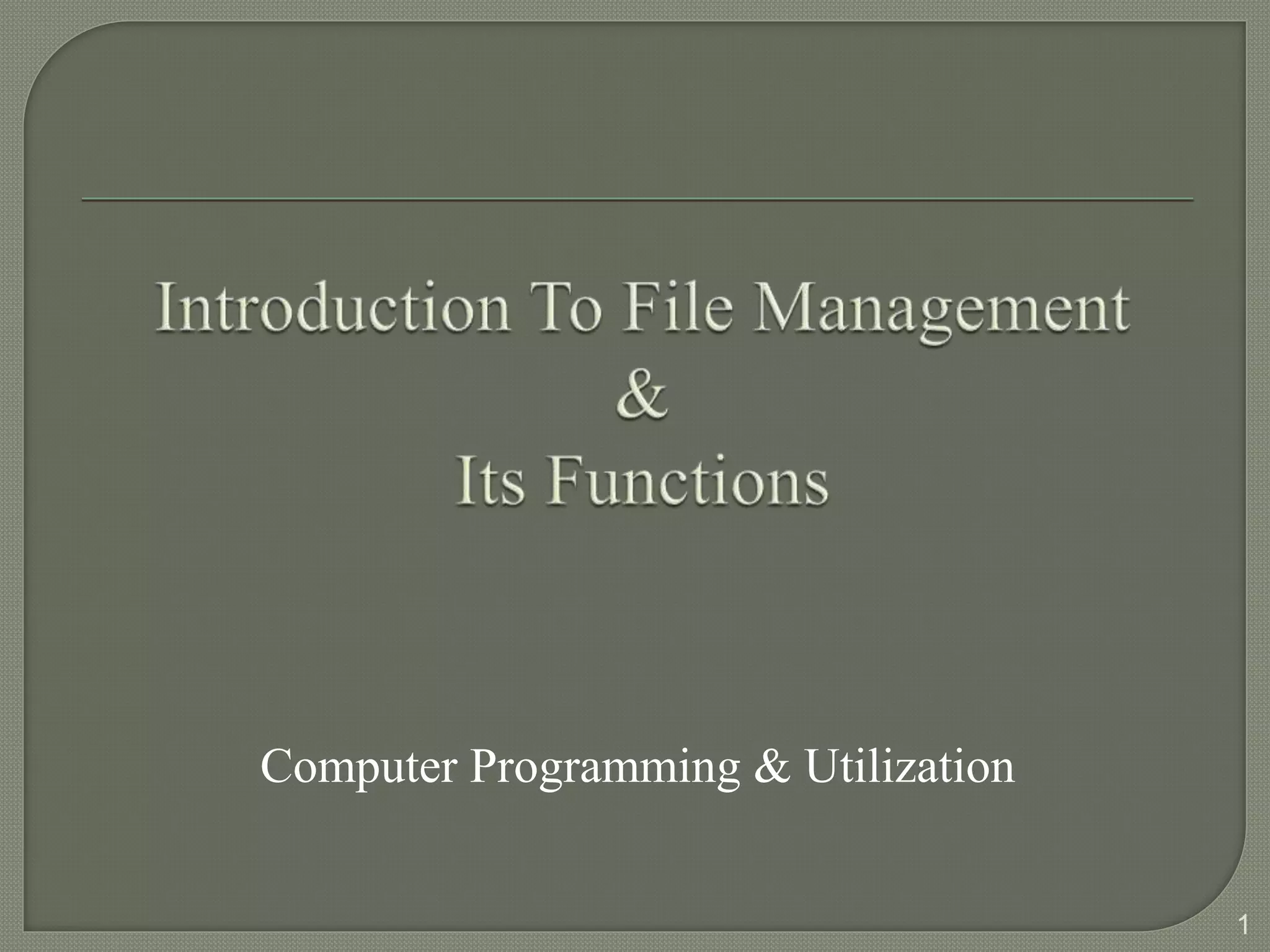 File management in c ppt