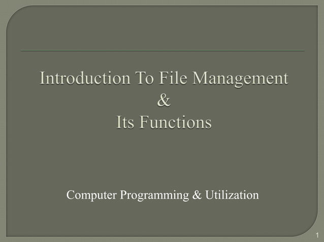 File Management in C | PPT