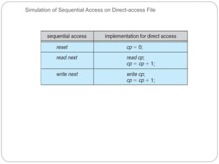 Simulation of Sequential Access on Direct-access File
 