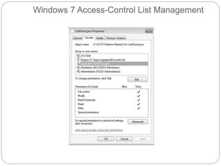 Windows 7 Access-Control List Management
 