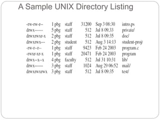 A Sample UNIX Directory Listing
 