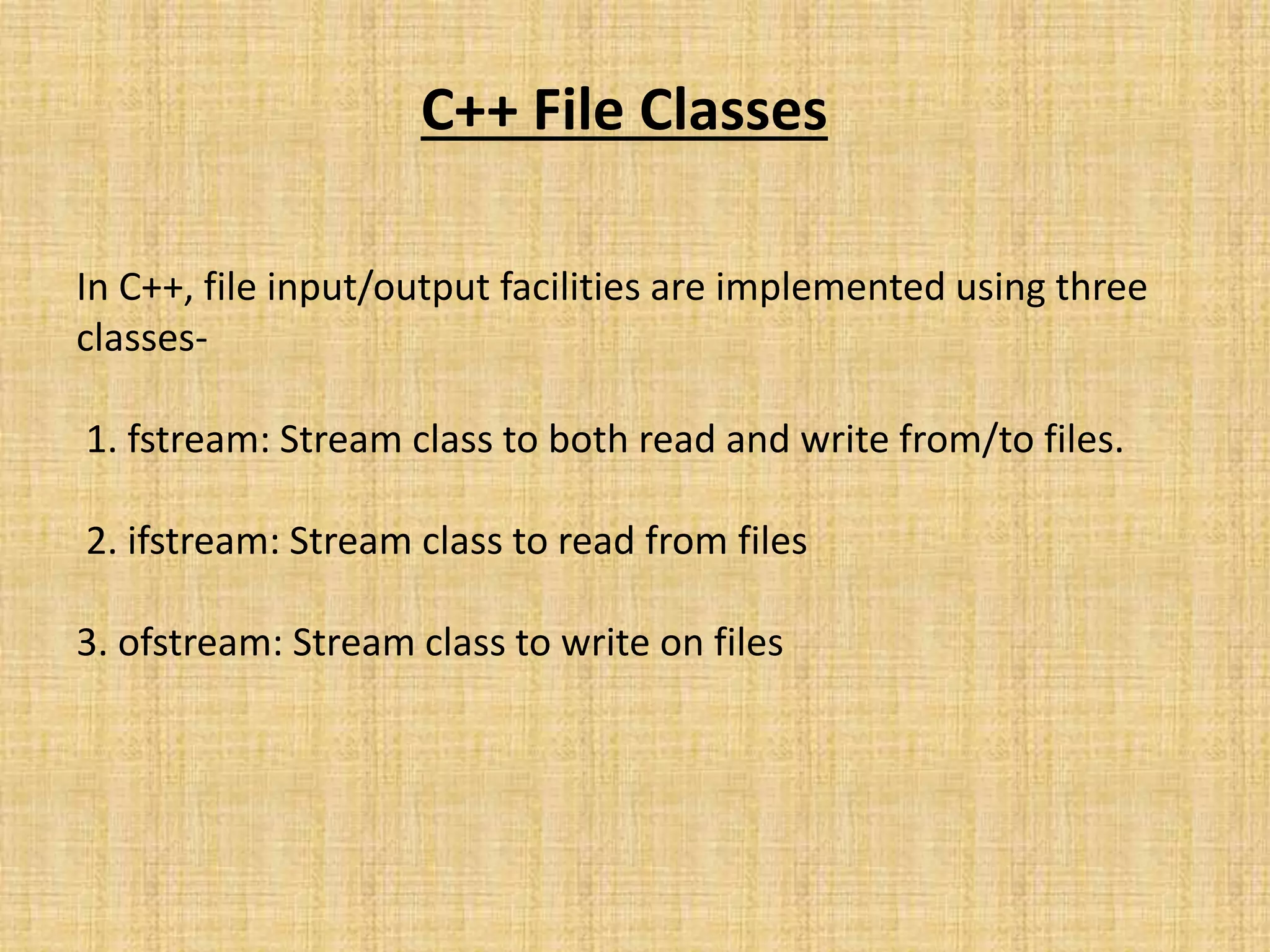 File management in C++ | PPTX