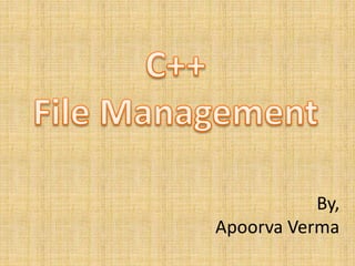 File management in C++ | PPTX
