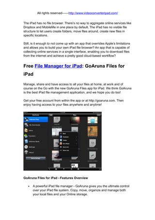 File manager for ipad