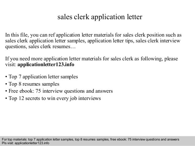 Sample resume format for sales clerk