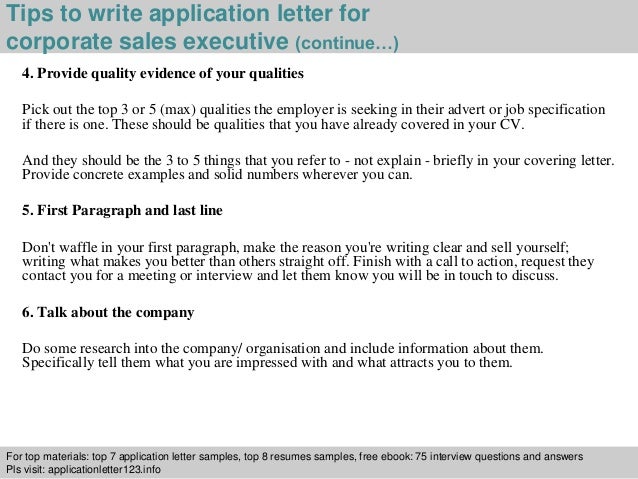 sales executive cover letters