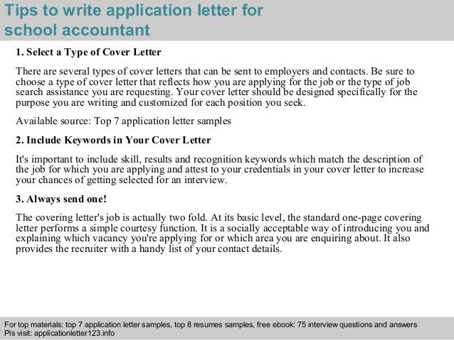 School Accountant Application Letter