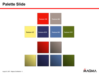 Palette Slide Pantone 5757 Pantone 652 Pantone 5275 Pantone 127 Pantone 408 Pantone 185 