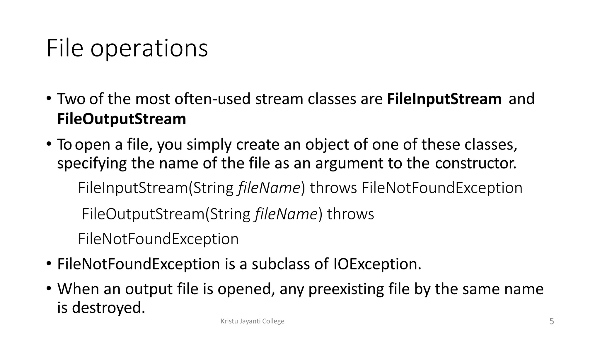 Various types of File Operations in Java | PPT
