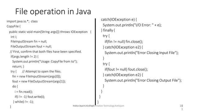 Various types of File Operations in Java | PPT