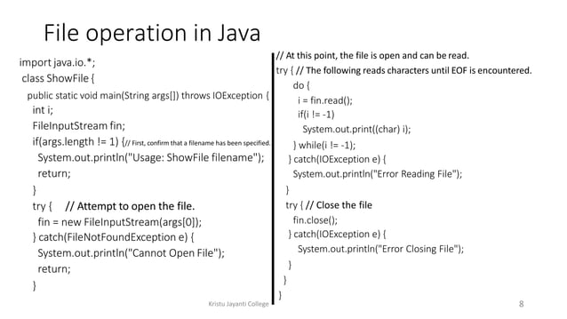 Various types of File Operations in Java | PPT