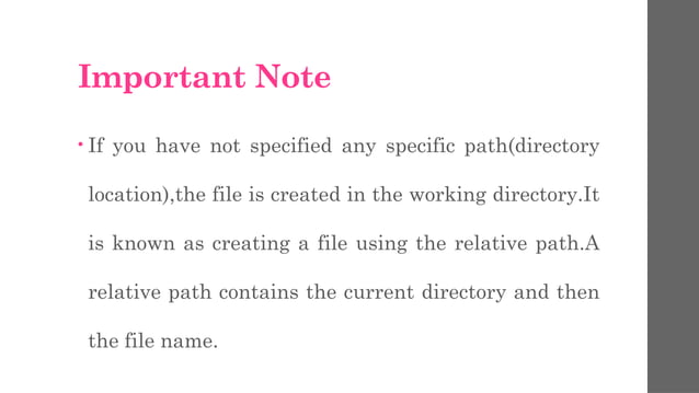 File Operations in python Read ,Write,binary file etc. | PPT
