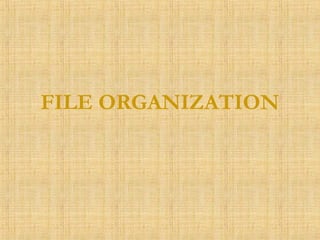 FILE ORGANIZATION
 