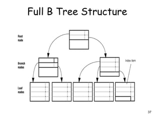 37 
Full B Tree Structure 
 