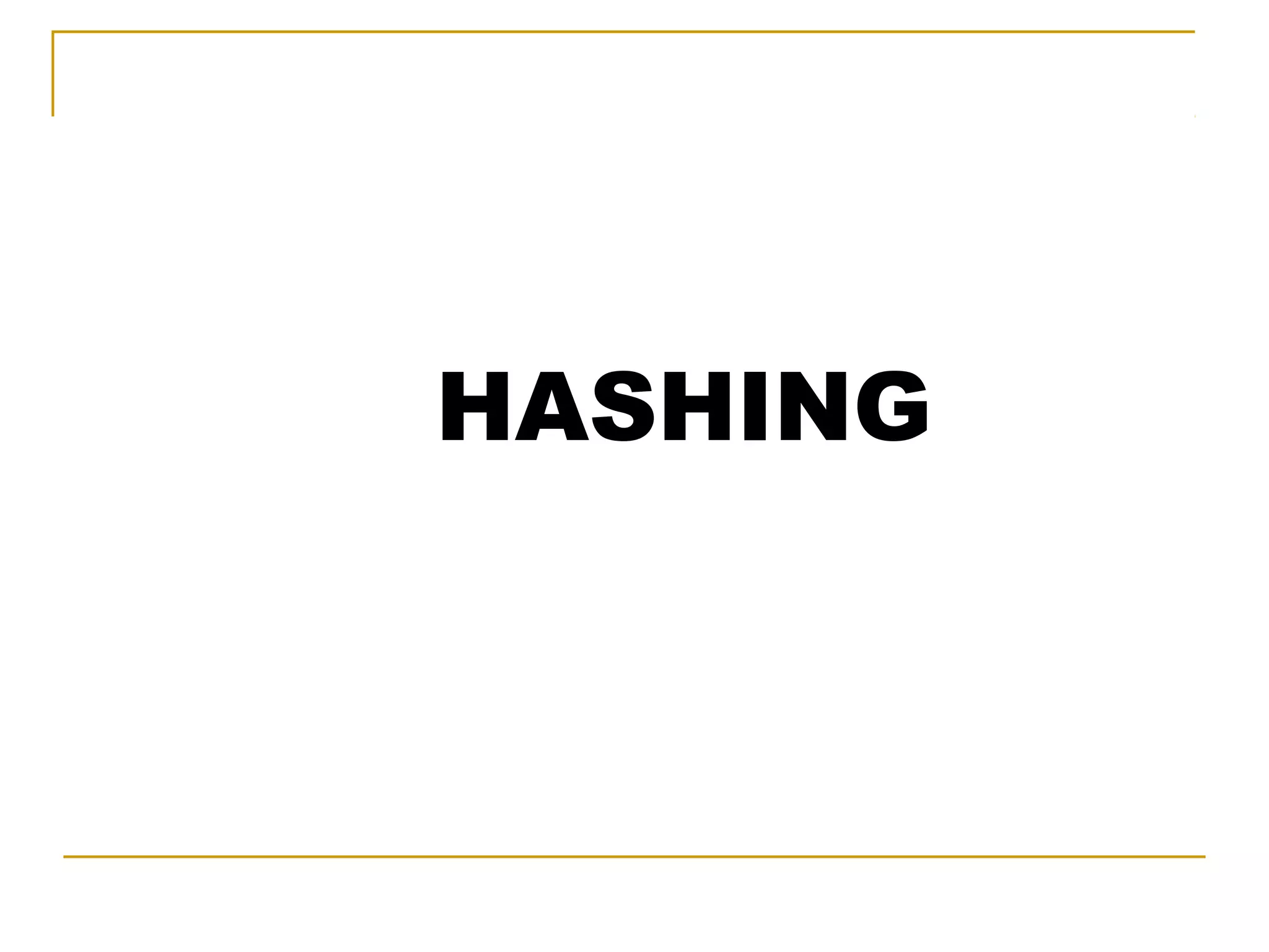 HASHING
 
